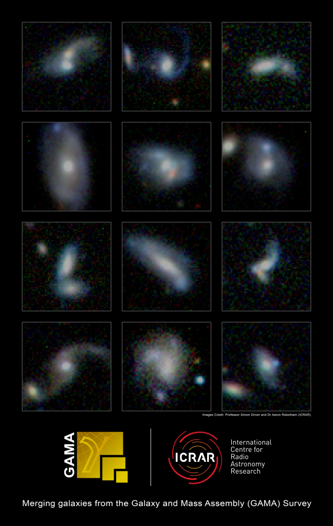 Imágenes de algunas de las galaxias en pleno proceso de colisión estudiadas. Simon Driver and Dr Aaron Robotham, ICRAR.