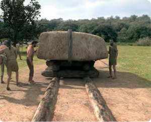 Construcción del monumento: traslado