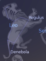 Representación mitológica de la constelación de Leo.